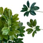 2 Folhagens Artificiais De Mini Cheflera Verde Para Composiçã