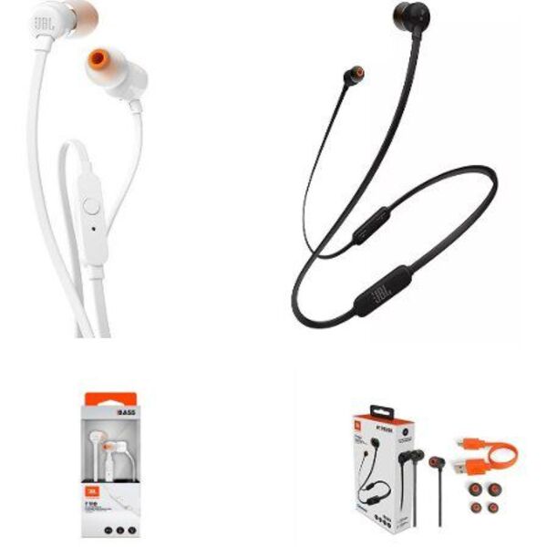 2 Fones De Ouvido Jbl T110 Branco + T110bt Bluetooth Preto