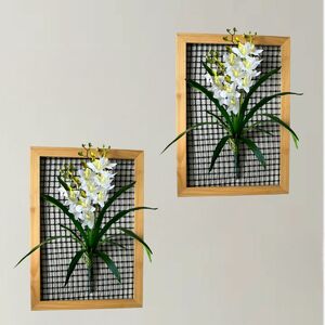 Foto de 2 Galhos De Orquídea Artificial Com Haste Flexível Beleza Dur