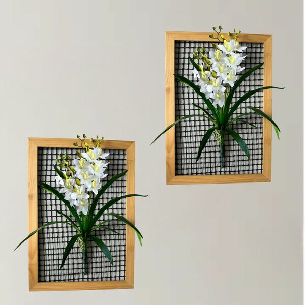 2 Galhos De Orquídea Artificial Com Haste Flexível Beleza Dur