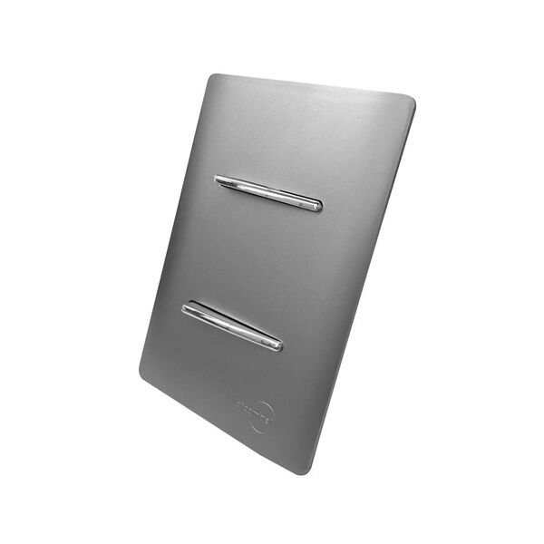 2 Interruptores Paralelos Horizontais Cromados Com Placa 4x2