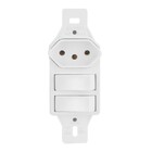 2 Interruptores Simples + 1 Tomada 10a - Perlex Pumalux - 228