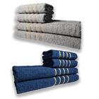 2 Jogos De 4 Toalhas 4 Banho 4 Rosto Dubai 100% Algodão Cz+az