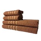 2 Jogos De 4 Toalhas 4 Banho 4 Rosto Dubai 100% Algodão Marrom