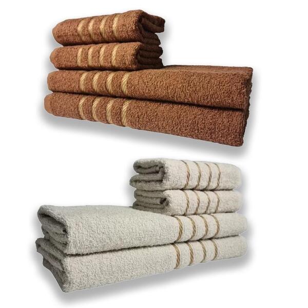 2 Jogos De 4 Toalhas 4 Banho 4 Rosto Dubai 100% Algodão Mr+bg