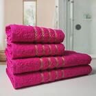 2 Jogos De 4 Toalhas 4 Banho 4 Rosto Dubai 100% Algodão Rosa