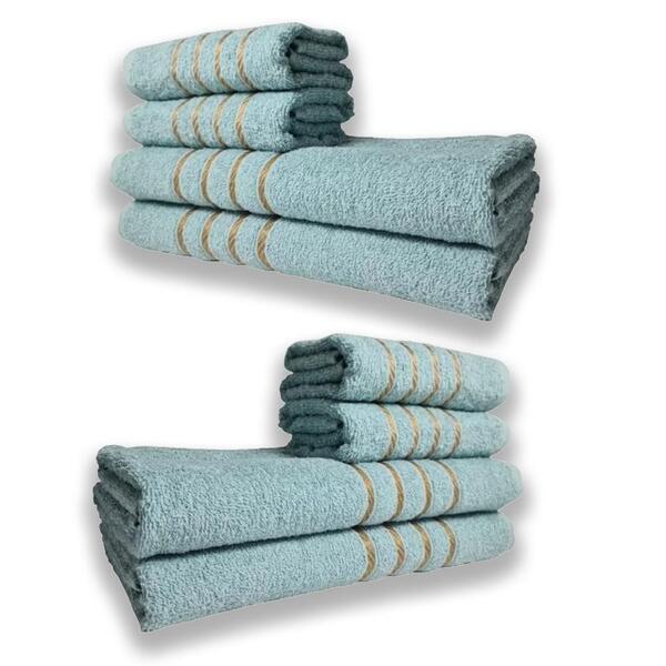 2 Jogos De 4 Toalhas 4 Banho 4 Rosto Dubai 100% Algodão Verde