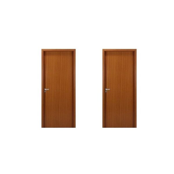 2 Kits Porta De Madeira Lisa 215x74cm Com Batente De Mdf Ultr
