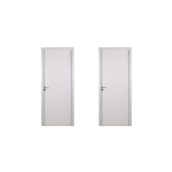 2 Kits Porta De Madeira Lisa 215x84cm Com Batente De Mdf Ultr