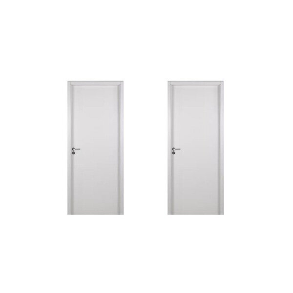 2 Kits Porta De Madeira Lisa 215x84cm Com Batente De Mdf Ultr