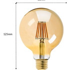 2 Lâmpada Globo G80 Filamento Led Retro Vintage Tomas Edison