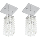 2 Lustres Plafon Clearcrillic Quadrado Cristal Acrílico
