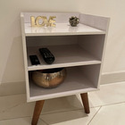 2 Mesa Cabeceira Moderna Quarto Sala Pé Palito Cama