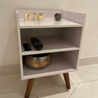 2 Mesa Cabeceira Tripé Moderna Pé Palito Quarto Suíte