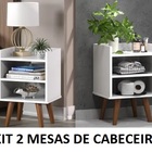 2 Mesa De Cabeceira Mesa De Canto Retro Pe Palito Branco