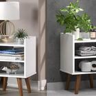 2 Mesa De Cabeceira Mesa De Canto Retro Pe Palito Branco