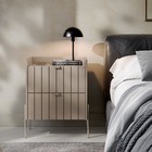 2 Mesas De Cabeceira Vênus Mdf 45cm Connect/champagne