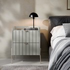 2 Mesas De Cabeceira Vênus Mdf 45cm Offwhite/champagne