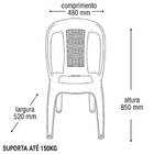 2 Mesas Quadradas Plástico Monobloco 70cm Preta + 6 Cadeiras