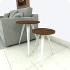 2 Mesinhas Lateral De Canto Para Sala E Quarto Redonda B.m