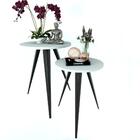 2 Mesinhas Lateral De Canto Para Sala E Quarto Redonda P.b