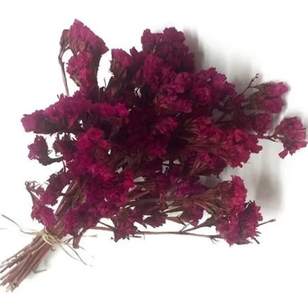 2 Mini Buquês De Statice Bordô I Flores Desidratadas