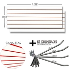 2 Paineis Canaletado - 1,22 X 0,61 + 100 Gancho 20cm + Canale