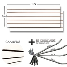 2 Paineis Canaletado - 1,22 X 0,61 + 100 Gancho 20cm + Canale