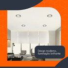 2 Painel Plafon Embutir Led 25w Redondo Bivolt Preto 30cm Bra