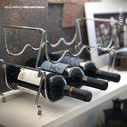 2 Peças Adega Empilhável Cromado 4 Garrafas Future Cromado