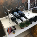 2 Peças Adega Empilhável Cromado 4 Garrafas Future Cromado