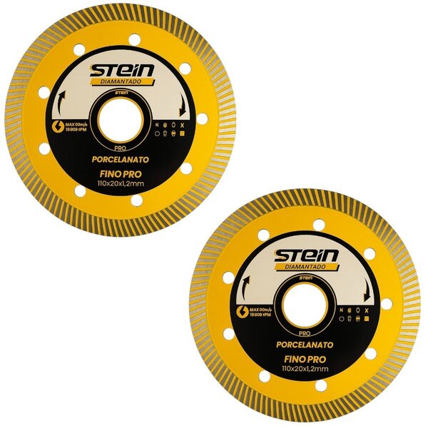 2 Peças Disco Diamantado 110mm Porcelanato Turbo Extra Fino S
