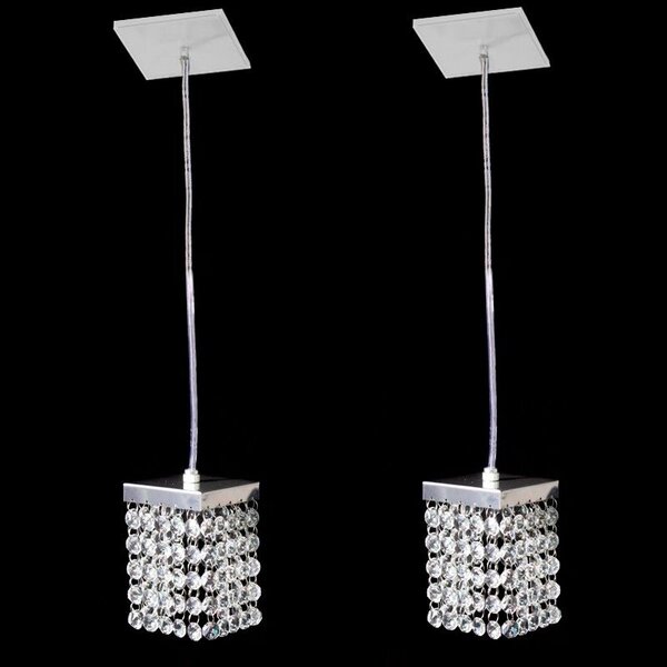 2 Pendentes de Cristal Original para 1 G9 e 2 metros de fio