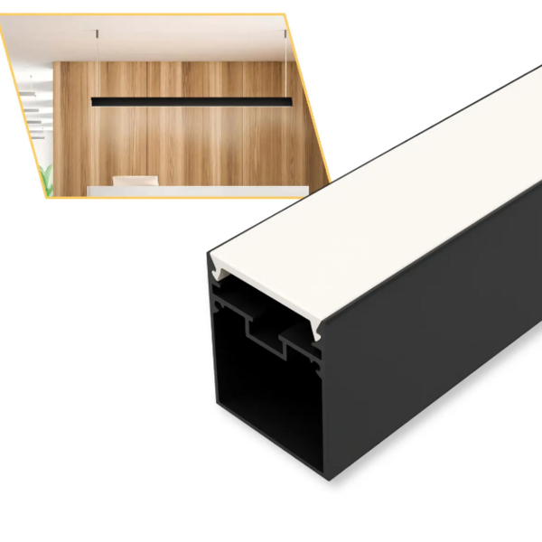 2 Perfil De Led Alumínio Linear Sobrepor Luz Indireta 35mm 1m