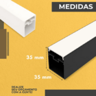 2 Perfil De Led Alumínio Linear Sobrepor Luz Indireta 35mm 1m