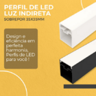 2 Perfil De Led Alumínio Linear Sobrepor Luz Indireta 35mm 1m