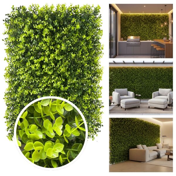 2 Placas De Plantas Artificiais Fácil Instalação - Eucalipto