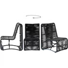 2 Poltrona Cadeira Suécia Em Alumínio Pintado E Corda Sintéti