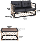 2 Poltronas, 1 Namoradeira E Mesa Centro Madeira Trama Origin