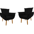 2 Poltronas Cadeira Retro Confortável Reforçada Consultório R