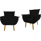 2 Poltronas Cadeira Retro Confortável Reforçada Consultório R