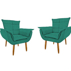 2 Poltronas Cadeira Retro Confortável Reforçada Consultório R