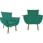 2 Poltronas Cadeira Retro Confortável Reforçada Consultório R