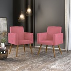 2 Poltronas Cadeiras Para Escritório – Balaqui Decor Rosa