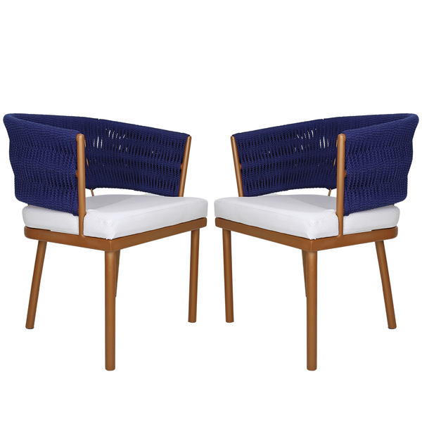 2 Poltronas Califórnia Em Corda Náutica, Assento Estofado, Al