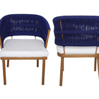 2 Poltronas Califórnia Em Corda Náutica, Assento Estofado, Al