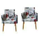 2 Poltronas Decorativas Cadeira Moderna Para Salão E Manicure