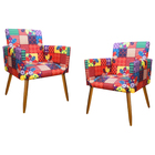 2 Poltronas Decorativas Cadeira Moderna Para Salão E Manicure