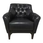 2 Poltronas Decorativas Com Tachas E Pés De Madeira Tecido Si