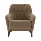 2 Poltronas Decorativas Com Tachas E Pés De Madeira Veludo Be